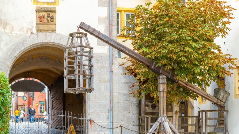 A hanging gibbet outside