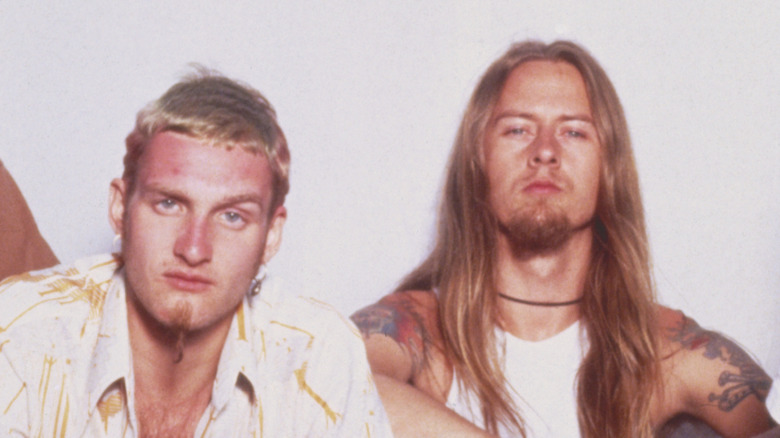 Layne Staley et Jerry Cantrell, regard déterminé, photo promotionnelle d'Alice in Chains