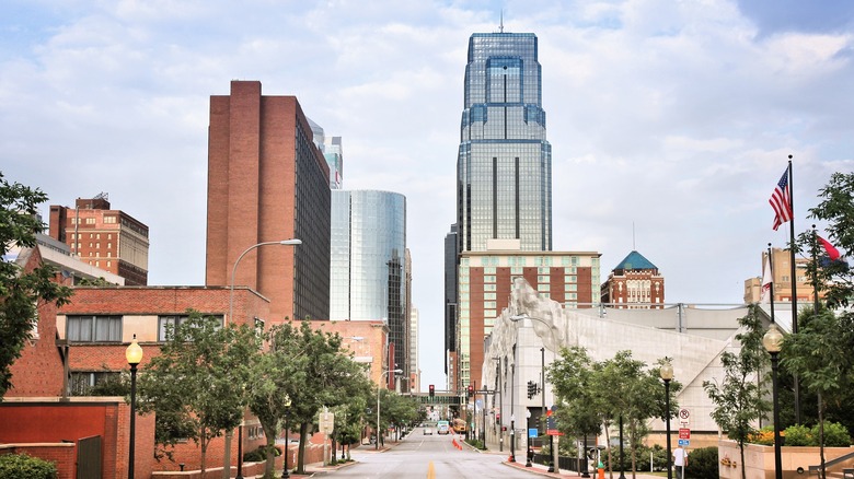 Skyline de Kansas City, MO, emplacement de l'hôtel Midland