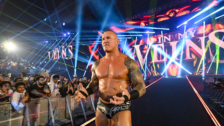 Randy Orton walking out to his usual In My Veins screen